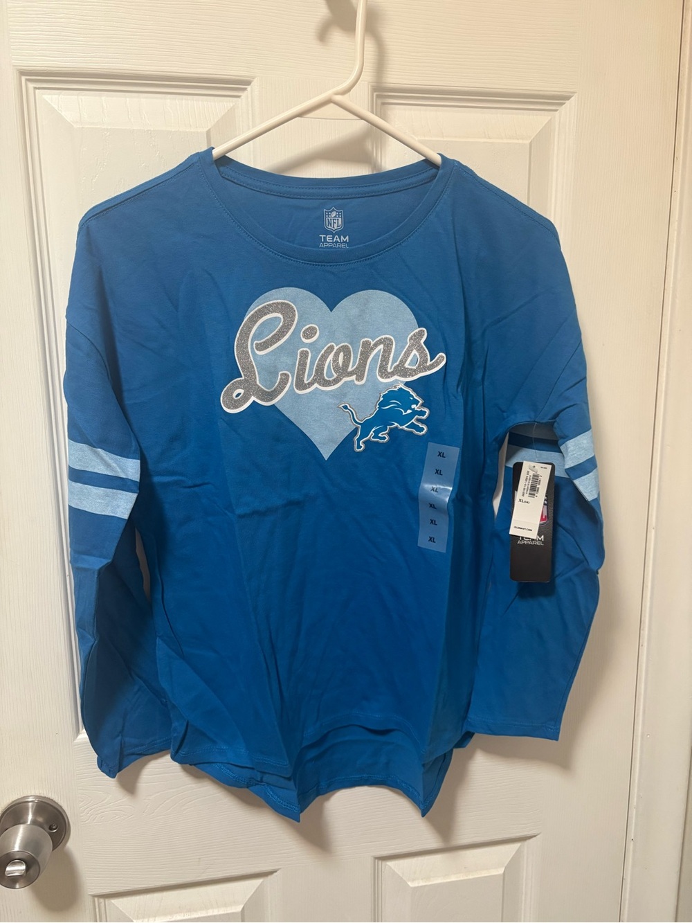 NFL Detroit Lions Girls' Long Sleeve Tee - Blue